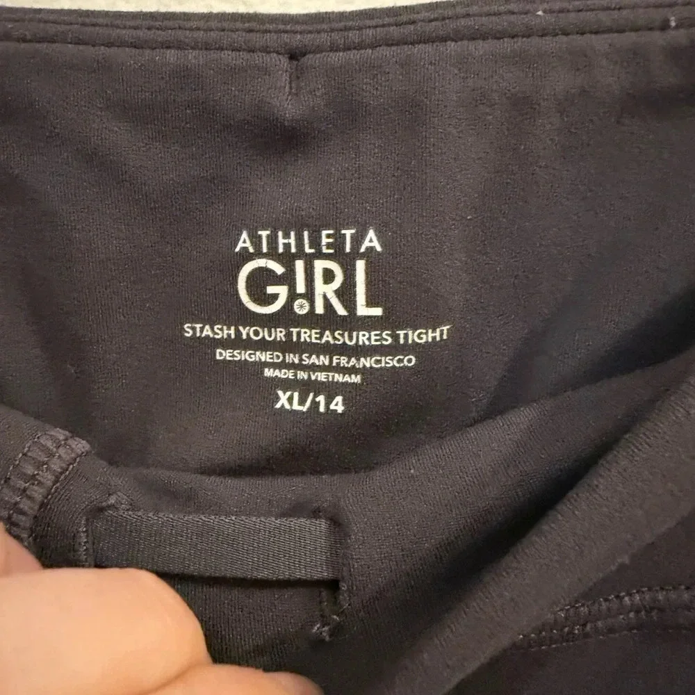 Athleta Girl Dark Gray Stash Your Treasures Tight Leggings Size XL/14